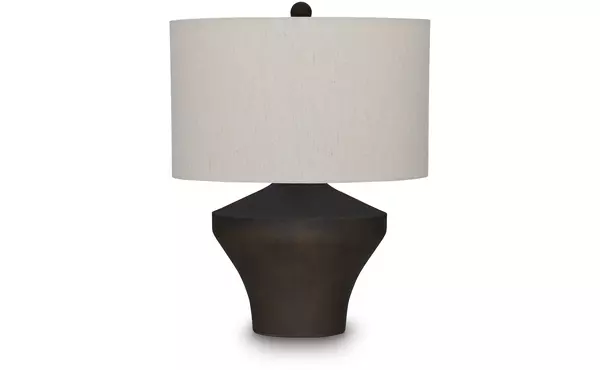 dolanham distressed brown metal table lamp (1/cn) by ashley