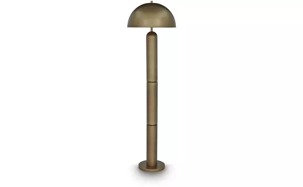wendfield antique gold finish metal floor lamp (1/cn) by ashley