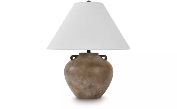 ferrilby antique beige poly table lamp (1/cn) by ashley