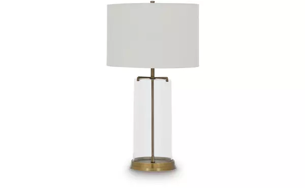 gizeh clear/gold finish glass table lamp (1/cn) by ashley