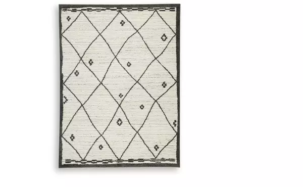 fenriston cream/black large rug by ashley