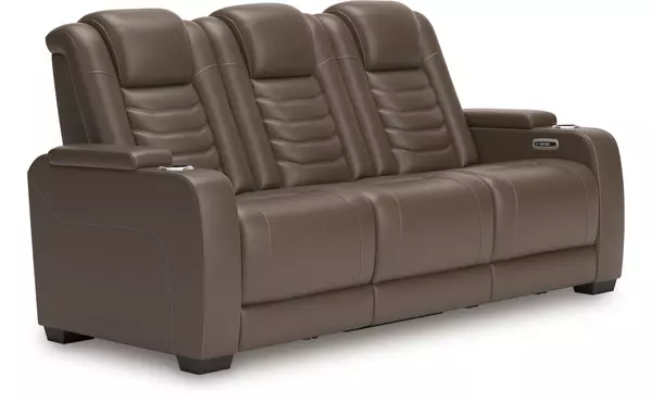 high impact tobacco pwr rec sofa with adj headrest by ashley