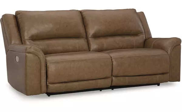 trasimeno caramel 2 seat pwr rec sofa adj hdrest by ashley