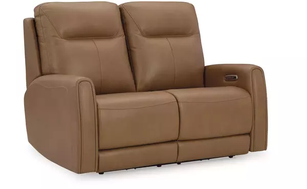 tryanny butterscotch pwr rec loveseat/adj headrest by ashley