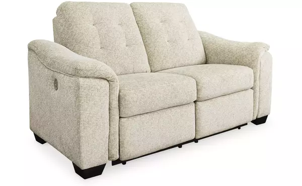 beaconfield sandstone reclining power loveseat by ashley