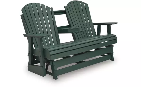 shell beach green loveseat glider by ashley