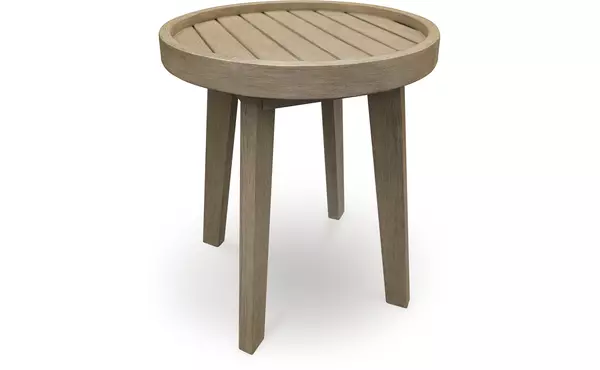 marina sun beige round end table by ashley