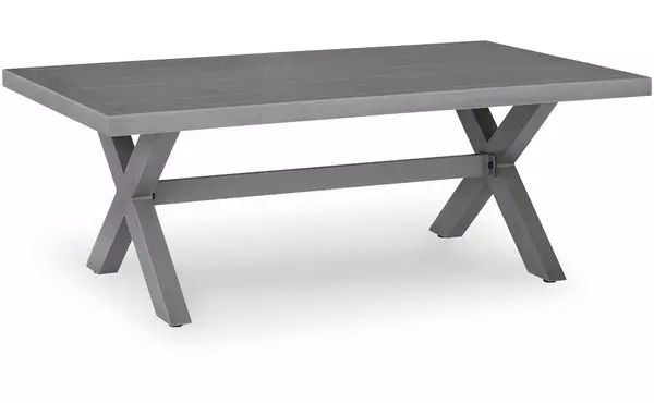 half moon beach blue/gray rectangular cocktail table by ashley