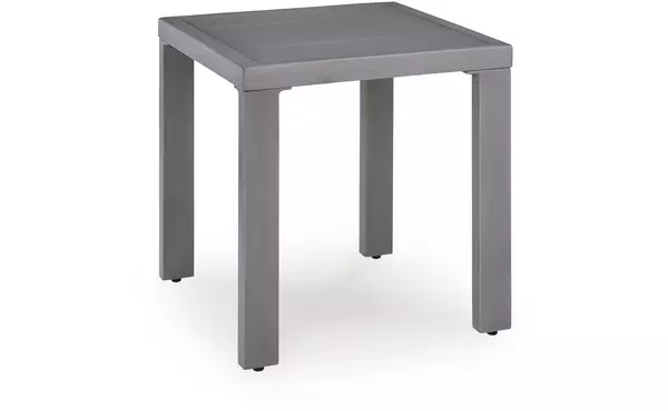half moon beach blue/gray square end table by ashley