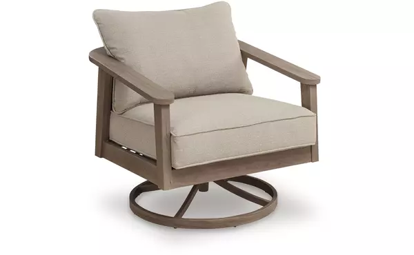 harmony headlands natural/gray swivel lounge w/ cushion by ashley