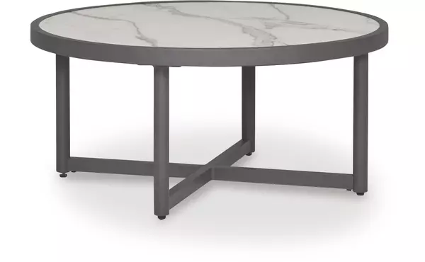 ocean beach gray round cocktail table by ashley