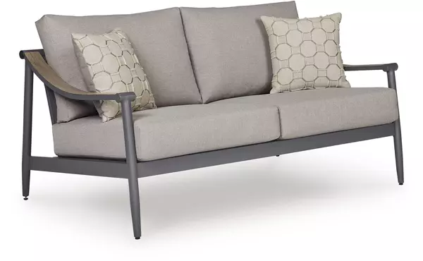 ocean beach gray loveseat w/cushion by ashley
