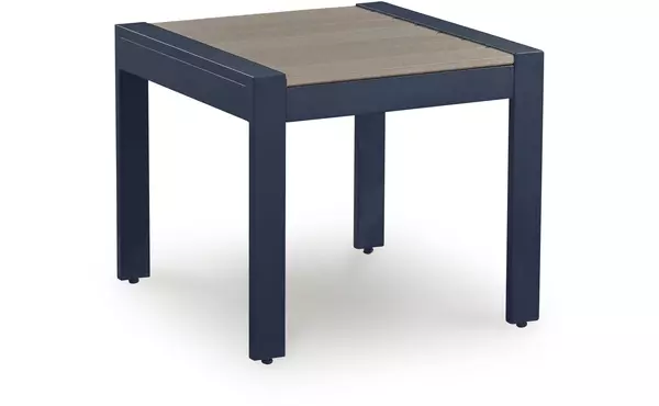 east beach navy blue/driftwood rectangular end table by ashley