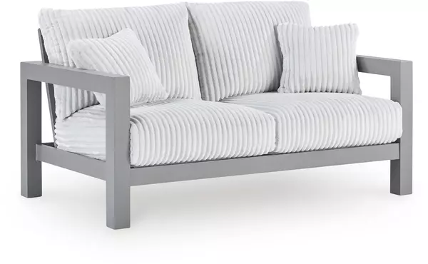 hurley park gray loveseat w/cushion by ashley
