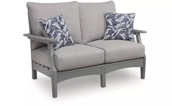 cove beach gray loveseat w/cushion by ashley