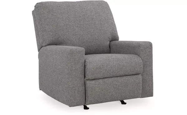 reydell charcoal rocker recliner by ashley