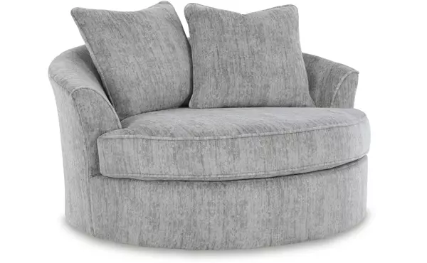 pembrey pewter oversized swivel accent chair by ashley