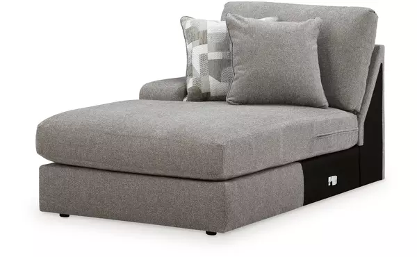 lindon smoke laf corner chaise by ashley