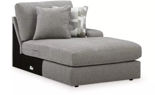 lindon smoke raf corner chaise by ashley