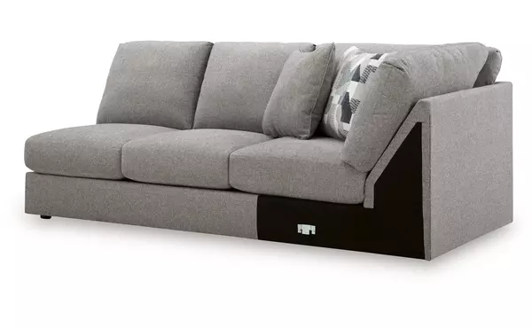 lindon smoke raf armless loveseat w/wedge by ashley