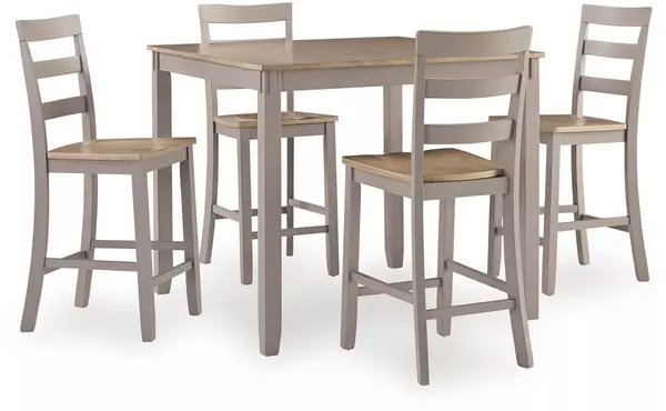 harperfeld natural/gray drm counter table set (5/cn) by ashley