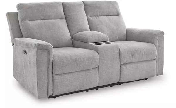 dbl rec pwr loveseat w/console by ashley