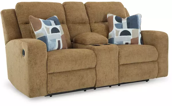 dbl rec loveseat w/console by ashley