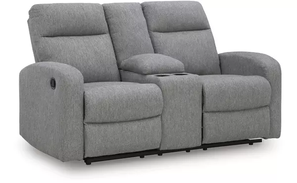 dbl rec loveseat w/console by ashley