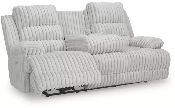 rec pwr sofa w/drop down table by ashley