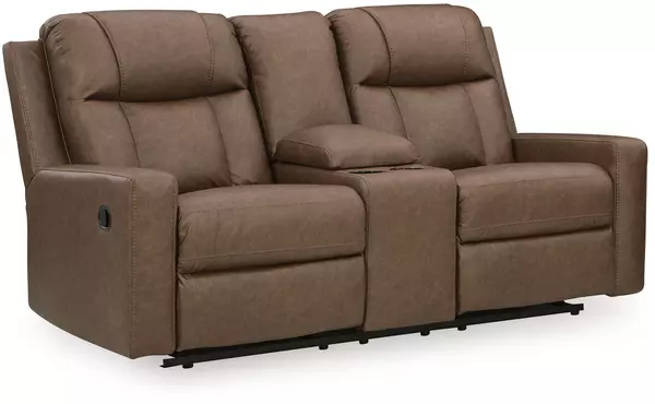 dbl rec loveseat w/console by ashley