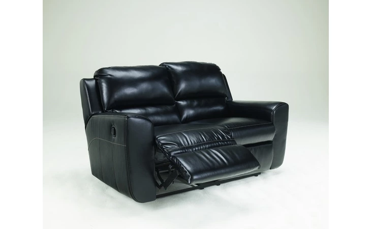 3650286 Leather RECLINING LOVESEAT-MOTION LEATHER-LEDGER DURABLEND - BLACK