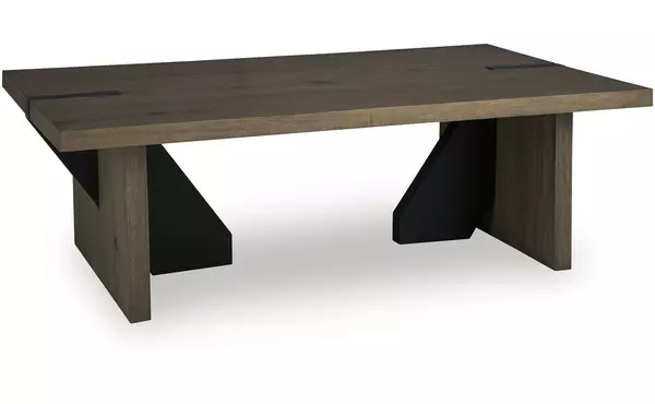 kandinew light brown rectangular cocktail table by ashley