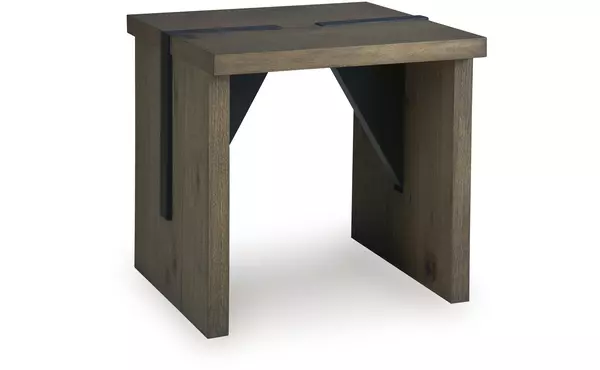 kandinew light brown square end table by ashley