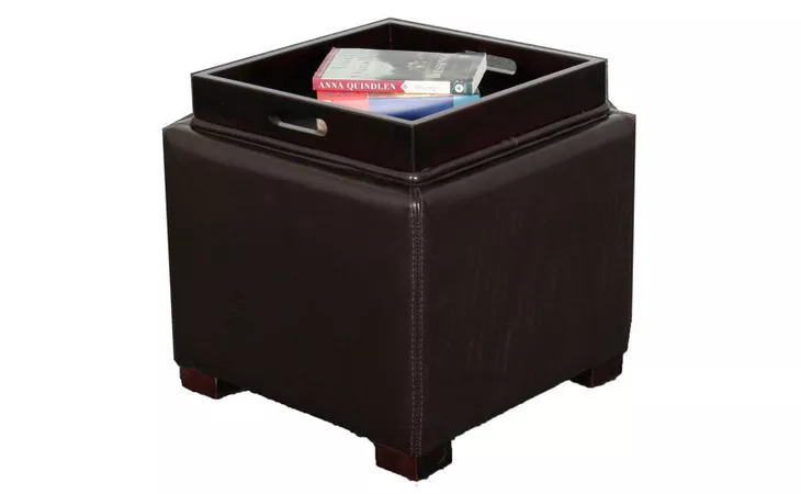 C0708 Leather PUEBLA LEATHER STORAGE CUBE WITH TRAY