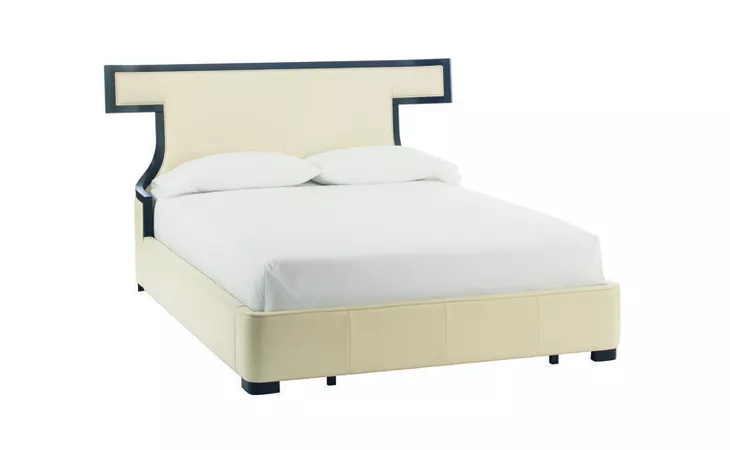 30773K  INDIRA BED KING SIZE CREAM LEATHER*PG14