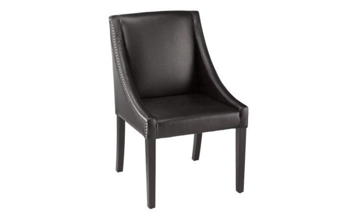 62282  LUCILLE DINING CHAIR - BLACK LEATHER