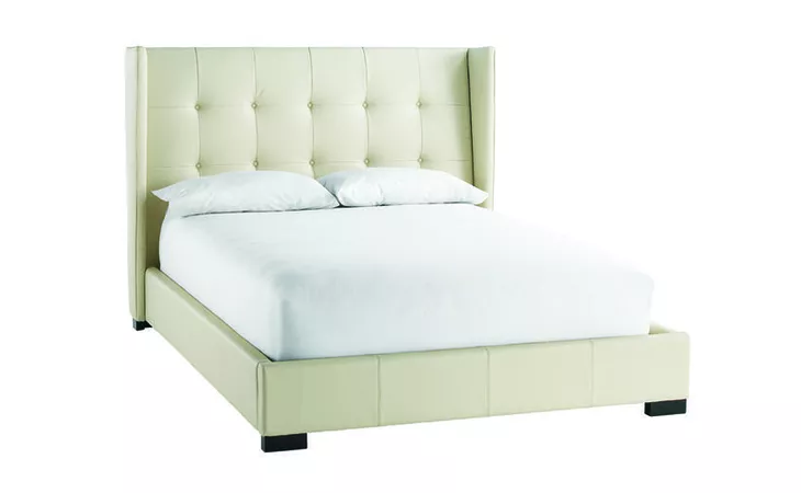48422-Q  PENELOPE BED - QUEEN - BLACK LEATHER PG.