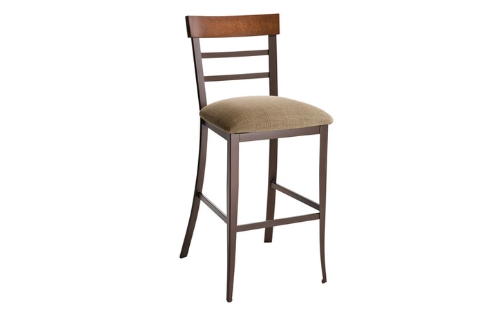 40214-26  CATE NON SWIVEL STOOL - UPHOLSTERED SEAT - WOOD SEAT