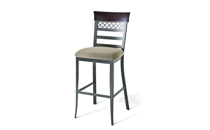 40223-26  BRENT NON SWIVEL STOOL - UPHOLSTERED SEAT - WOOD SEAT