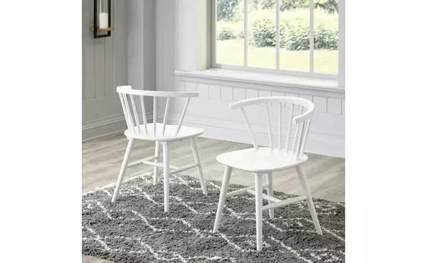 grannen white/natural dining room side chair (2/cn) by ashley