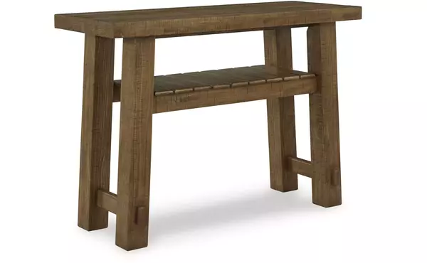 mackifeld warm brown sofa table by ashley