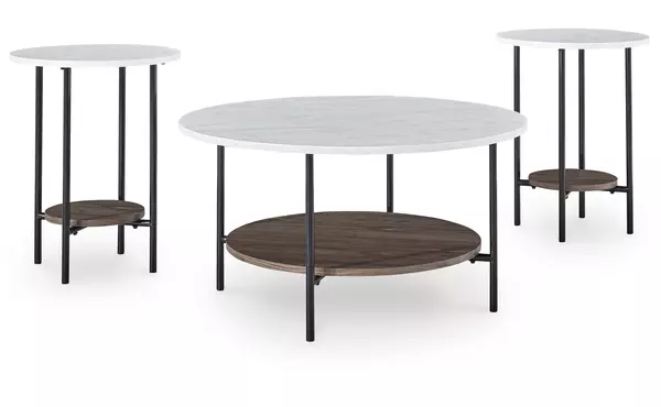 wrenwich brown/black/white occasional table set (3/cn) by ashley