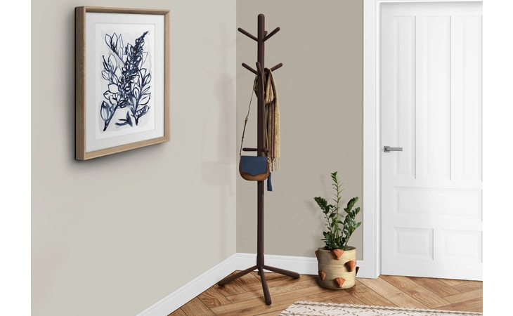 I2004  COAT RACK - 69 H - ESPRESSO WOOD CONTEMPORARY STYLE