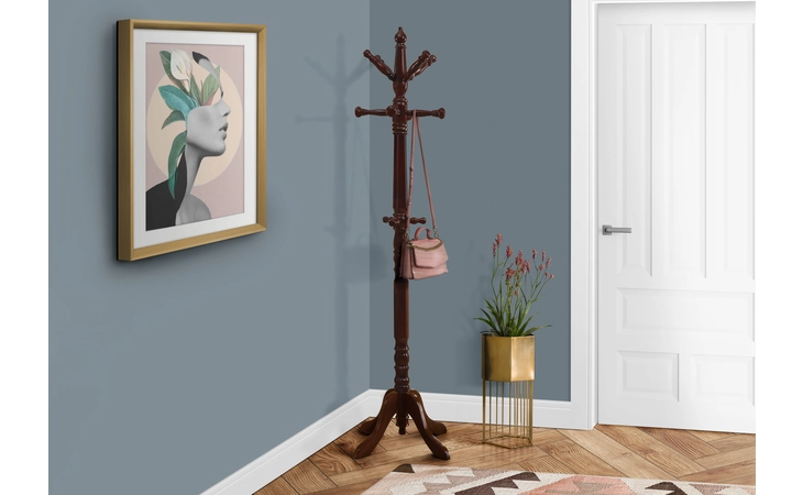 I2011  COAT RACK - 73 H - CHERRY WOOD TRADITIONAL STYLE