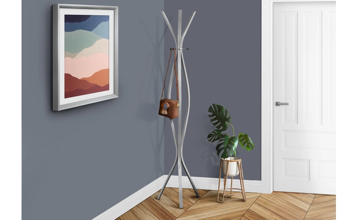 COAT RACK - 72 H - SILVER METAL CONTEMPORARY STYLE MONARCH SPECIALTIES I2015  I2015