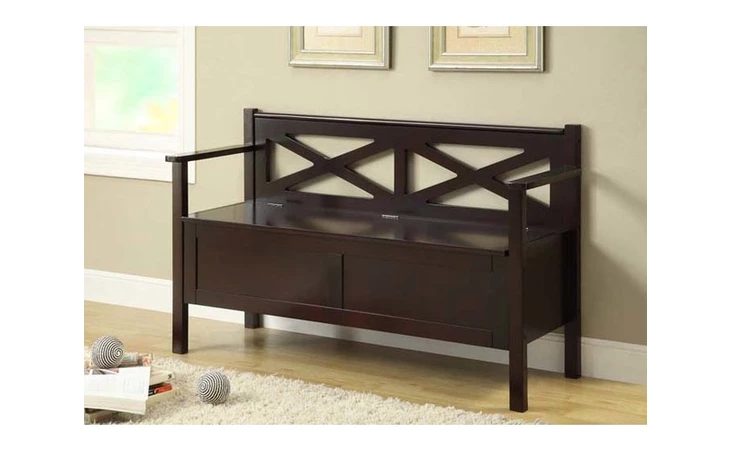 I4505  BENCH - 50L CAPPUCCINO SOLID WOOD WITH STORAGE