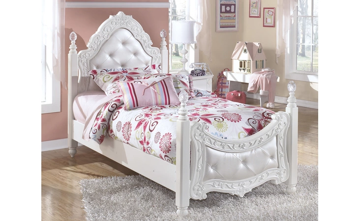 B188-71  TWIN POSTER HDBD FTBD EXQUISITE WHITE YOUTH BEDROOM