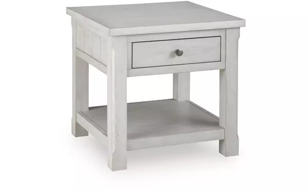 robbinsdale antique white square end table by ashley