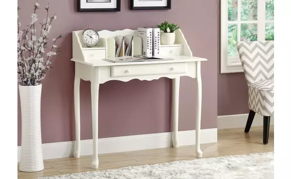 computer desk - 36 l - antique white traditional by monarch specialties