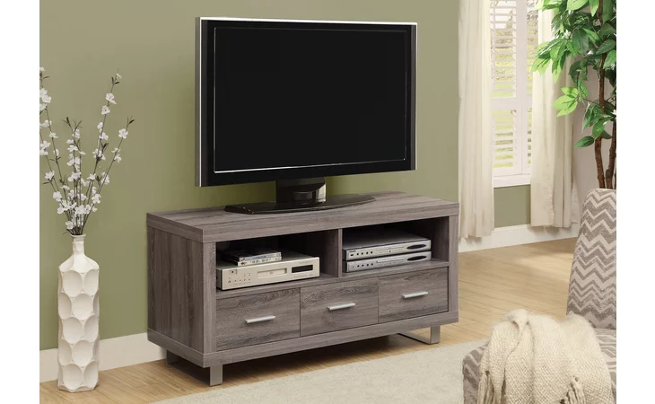 I3250  TV STAND - 48  L - DARK TAUPE WITH 3 DRAWERS